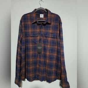 7 Diamonds Generation Long Sleeve Soft Flannel Shirt XL Brown